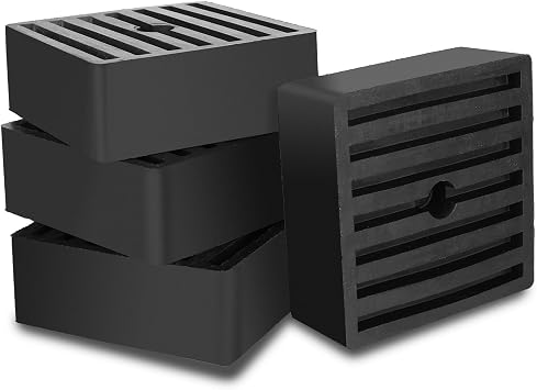 3" x 3" x 1" Shock Pad for Air Compressor or Equipment Solid Rubber,4 Pack