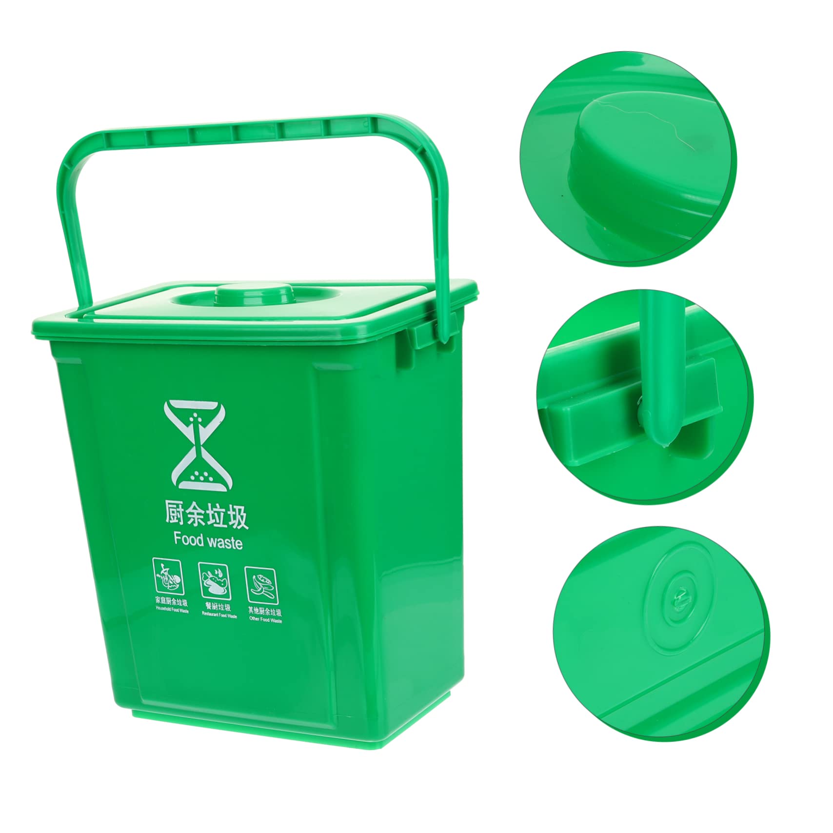 KOMBIUDA Waste Bucket with Lid Kitchen Compost Bin Food Waste Bin Pail Indoor Compost Bin Easy to Use