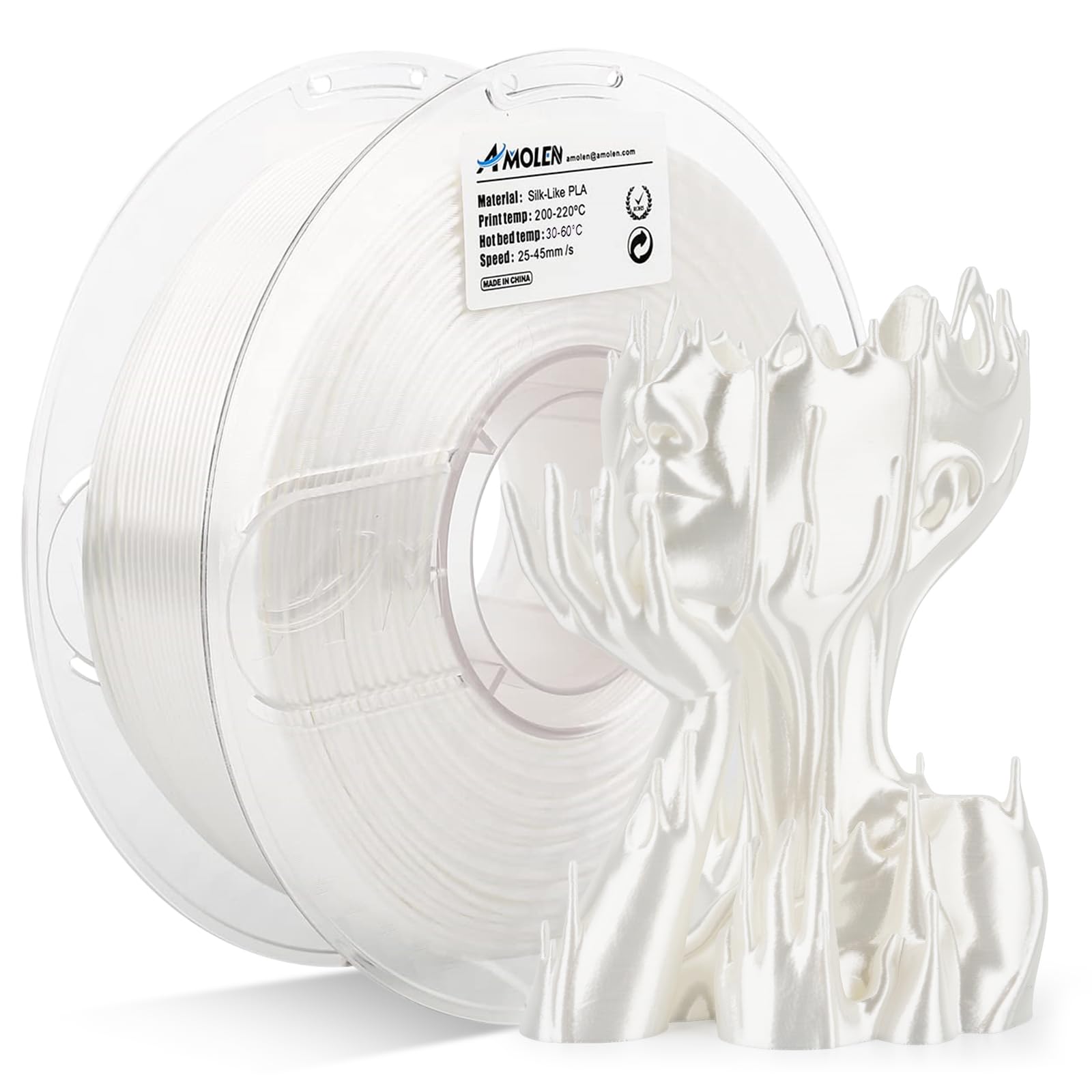 AMOLEN Filament PLA Filamento para Impresora 3D de Madera Oscura, Filamento PLA de 1,75 mm, 1 kg/2,2 lb, Precisión Dimensional +/- 0,02 mm