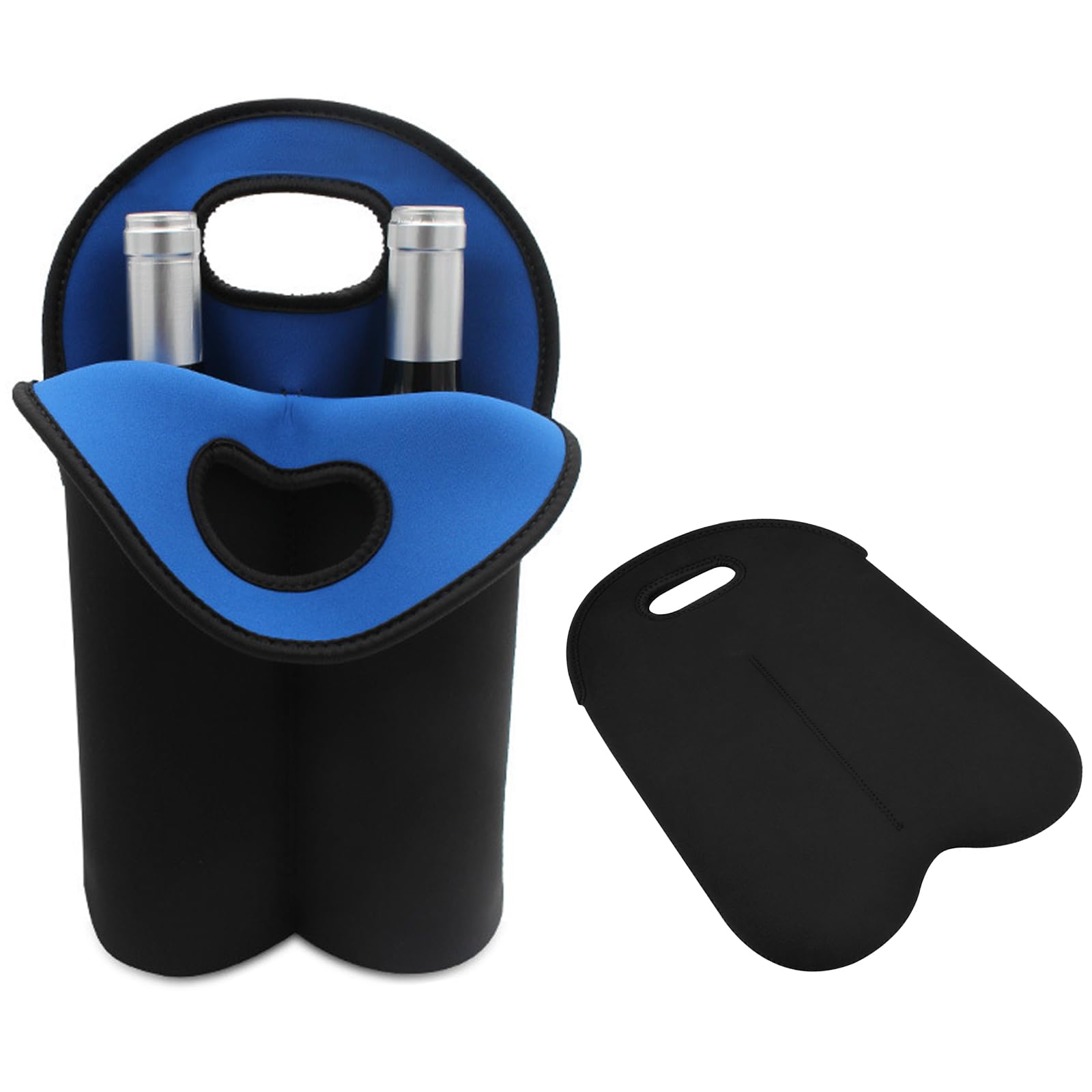 2 Bottle Wine Carrier Tote Bag for 750ML Wine Bottles, Neoprene Wine Bottle Travel Protector Bags, Reusable Insulated Wine Bag Tote Gift Bags for