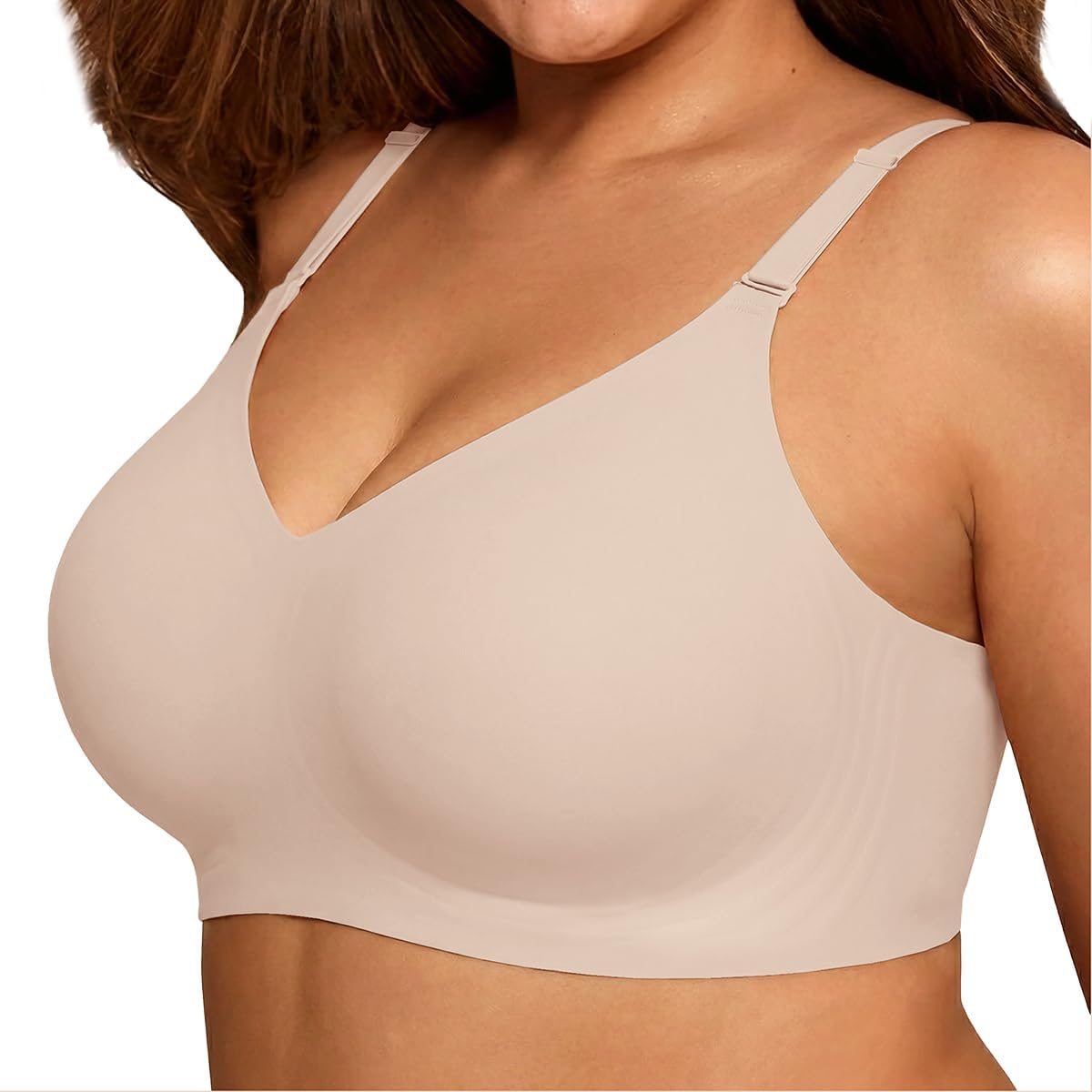 COCOMARTS Jelly Bras for Women No Underwire Push Up Seamless Supportive Plunge Bra Full Coverage Comfortable Bralettes