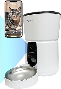 Amazon | ブリシア カメラ付き自動給餌器 猫 犬 餌やり機 4L大