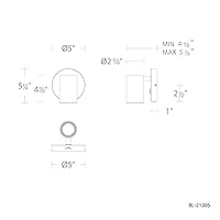 Vista 2 de WAC Lighting dweLED, Kepler 5in LED luz de lectura 3000K en latón envejecido con puerto USB
