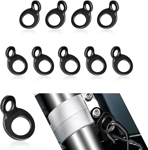Miniatura 1 de Gseigvee Paquete de 10 anillos de correa de amarre para automóvil, piezas de amarre de acero inoxidable, junta tórica multiusos, ganchos de anclaje