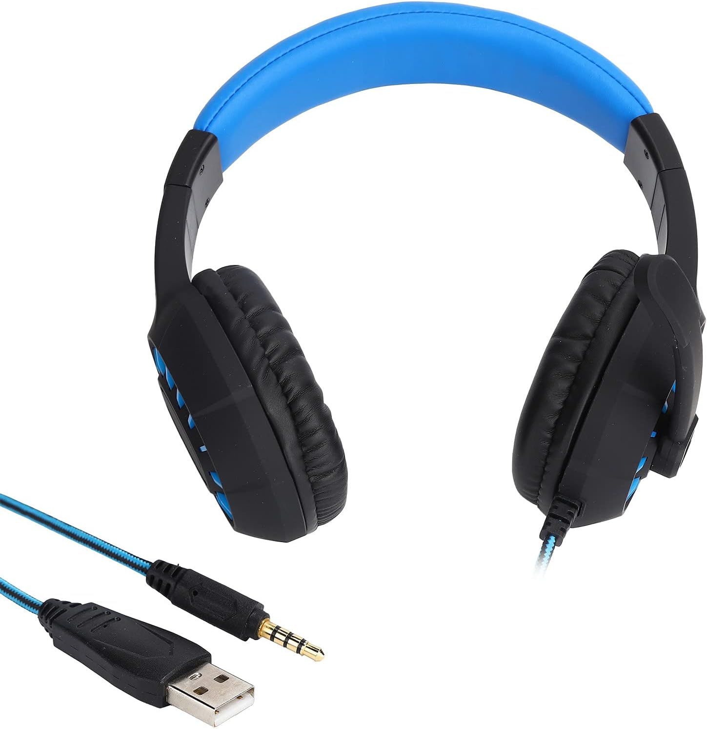 Wired Headset with Luminous Design and Volume Control for Gaming PC Use, Comfortable Earmuffs, Durable PVC Construction