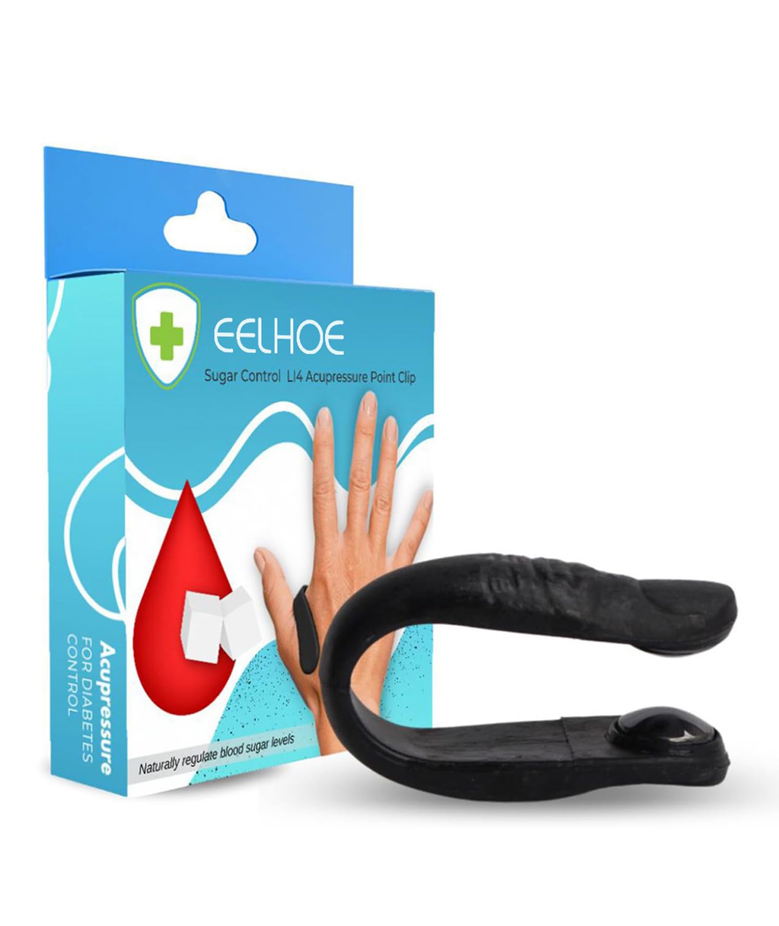 Sugar Control Li4 Acupressure Point Clip, Sugar Control Acupressure Clip Hand Acupressure Clip, Natural Headache Clip Wearable Supporting Acupressure Relaxation Acupressure Tools Wearable (Black) (B0D6YK4SQB) Amazon Price History, Amazon Price Tracker