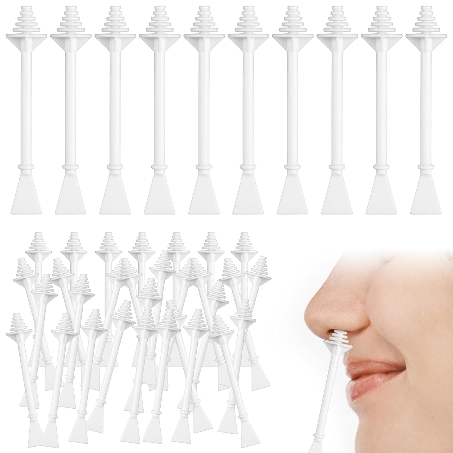 Nose Waxing Sticks, 100 Pcs, Plastic Nasal Cleaning Applicators