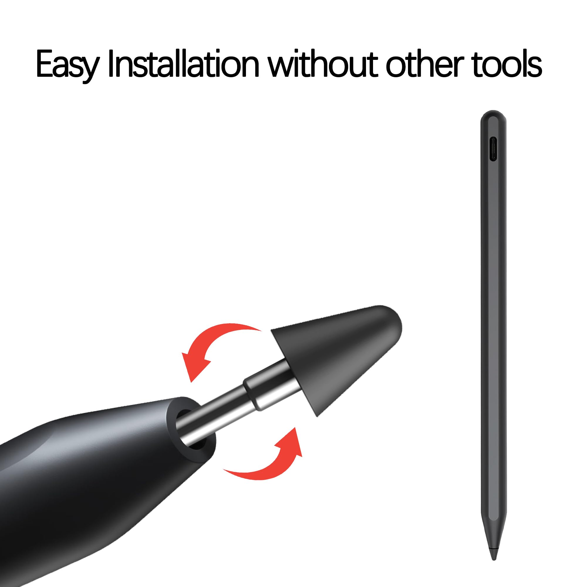 Punte di Ricambio Originali per Lenovo Tab Pen Plus/Pro 5 Pezzi Nero