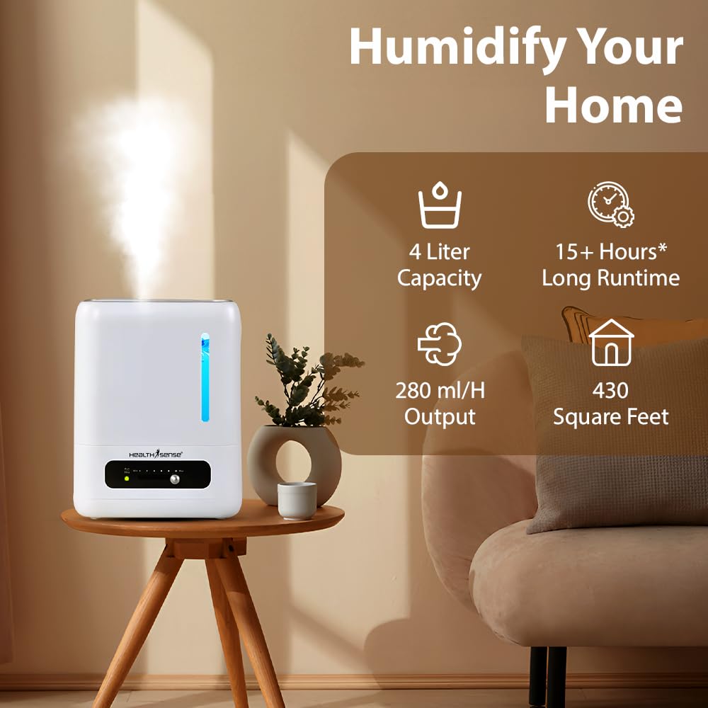 HealthSense Ultrasonic Humidifier - Cold & Cough Relief -3