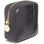 Embla London Makeup Bag Cosmetic Case, Clear Zipper Make Up Pouch and Toiletry Travel Tote, Cute Skincare Pouches for Women Girls, Preppy Purse Cosmetic Organizer, Mini Makeup Bags, Grey