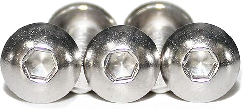 Miniatura 3 de Fullerkreg, 100 tornillos de cabeza de botón M4-0.028 x 0.315 in, acero inoxidable 18-8, Allen Hex Drive, ISO 7380, vienen en una caja de plástico