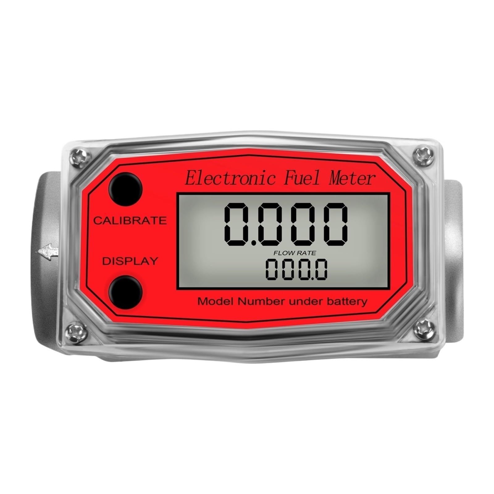 SDGBCXD flow meter, Aluminum Alloy Digital Flow Meter LCD Electronic Fuel Flowmeter NPT Counter(Red Flow Meter)