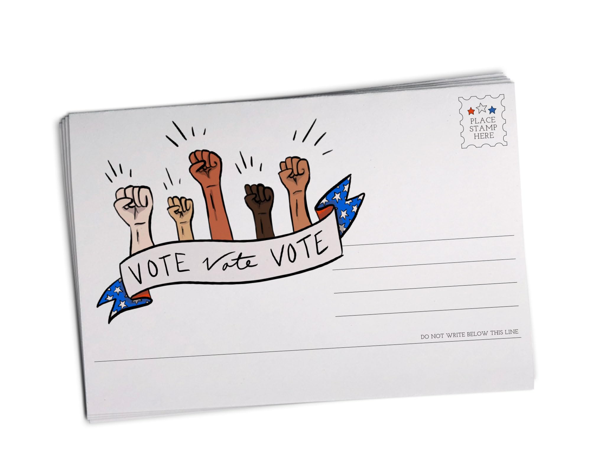 Sugartown Greetings Vote Postcards 100 Pack - Election Postcards to Voters