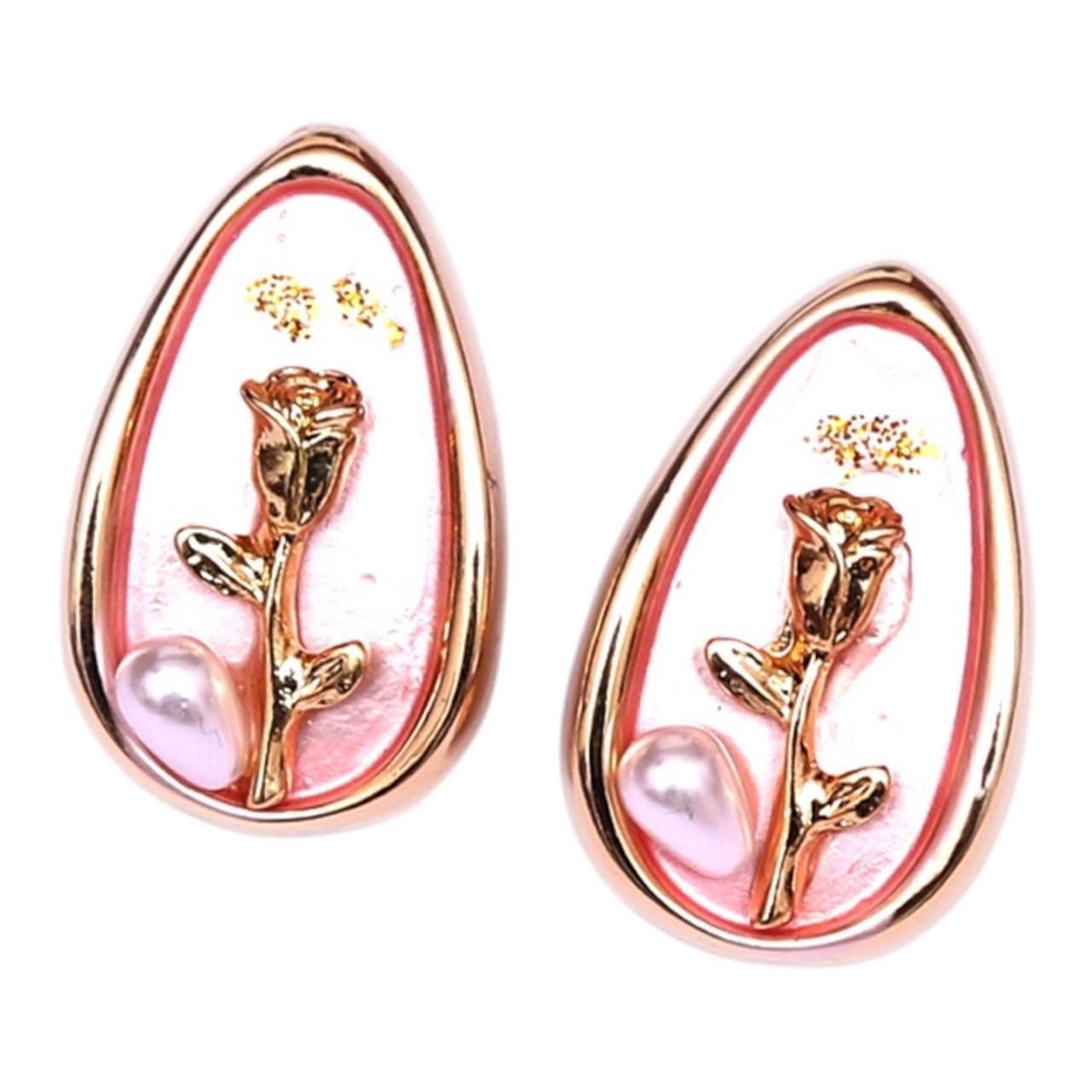 Alloy Peony Earrings For Women and Girls, Modern Design for casual Wear, Party, Wedding, Festival, Gifts for Girls and Women-image-44
