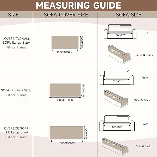 Vista 134 de VClife - Funda para sofá de 2 plazas o modular, de felpilla, antideslizante, lavable, apta para perros, protectora, caqui, 71 x 118 pulgadas 0 0