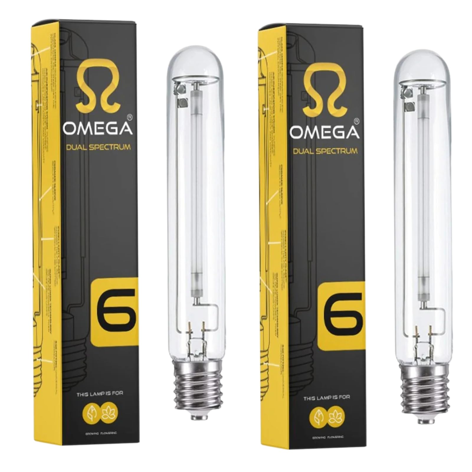 Omega Lighting 600W HPS Dual Spectrum Grow Light Bulb | E40 Fitting | Hydroponic Indoor Grow Lamp for Vegetative & Flowering Stage | High Pressure Sodium (2)