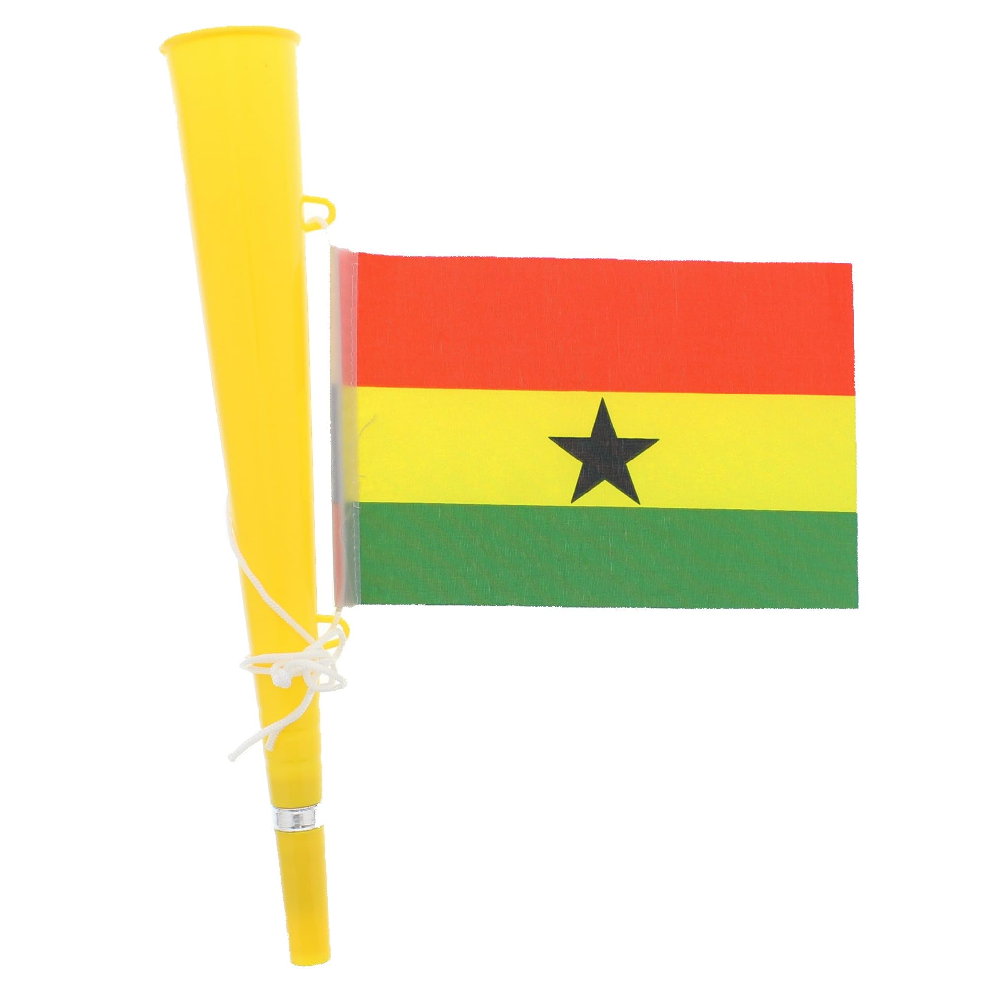 Zac's Alter Ego Yellow Woofer Horn with Ghana Flag - Bright Loud Carnival Festival Party