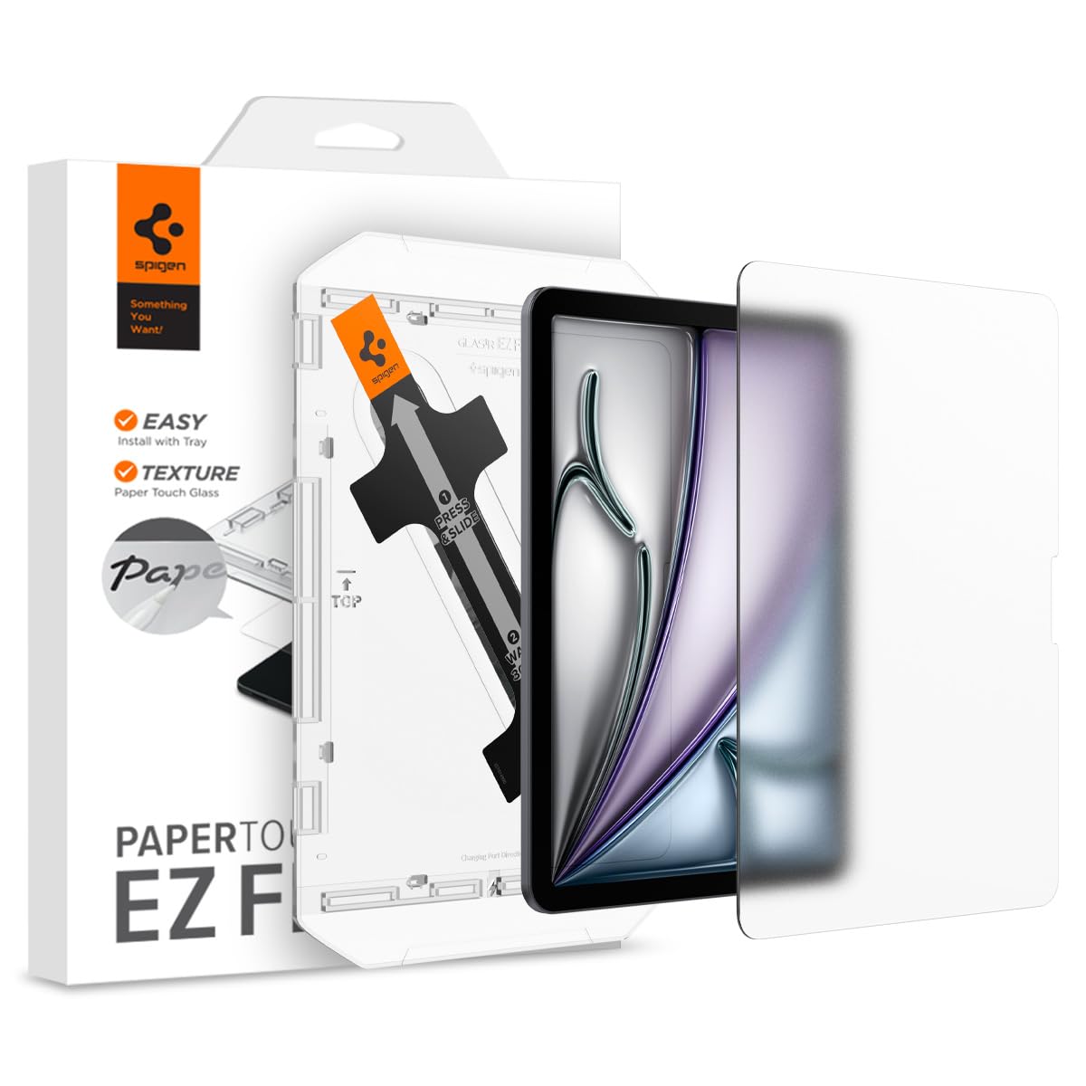 PaperTouch Tempered Glass Screen Protector [GLAStR EZ Fit Paper Touch] for iPad AIR 11 inch M2 (2024) with Auto Align Technology - [Case Friendly]