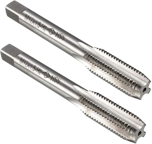 uxcell Máquina métrica rosca rosca M12 x 1.5 H2 de acero de alta velocidad flautas rectas roscado roscado roscado reparación de maquinista