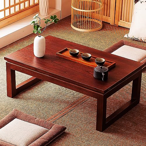 Petite table basse de sol marron de style japonais traditionnel