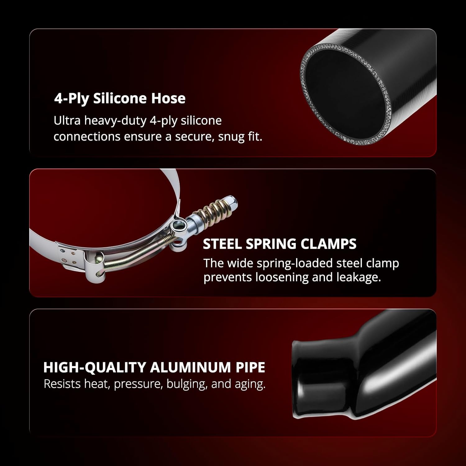 EVIL ENERGY Intercooler Piping Compatible with 2003-2007 Ford F250 F350 F450 F550 6.0L Powerstroke, Aluminum Intercooler Pipe Kit Hot & Cold Side, Includes Intake Elbow, Black