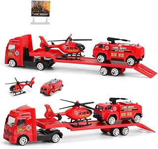 Amosfun Cars Toy Kids playset Toys for Kids Kid Toy Child Car Toys Engineering Vehicle 4 Piece Set Trailer