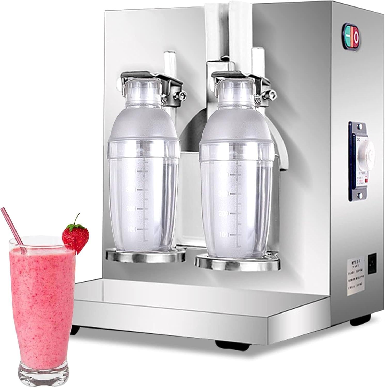 Shaker Elettrico a Doppia Struttura per Bubble Tea E Cocktail, Macchina Automatica per Shakerare Il tè al Latte, 410 Giri/Min, con Timer Regolabile da 0 a 120 Secondi, Include 2 Tazze