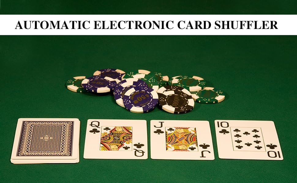 Automatic Card Shuffler,Electronic Card Casino Shuffler,Card Shuffle Machine,Dealing Dispenser,Electric Shuffle Tool Home Poker Games,Black