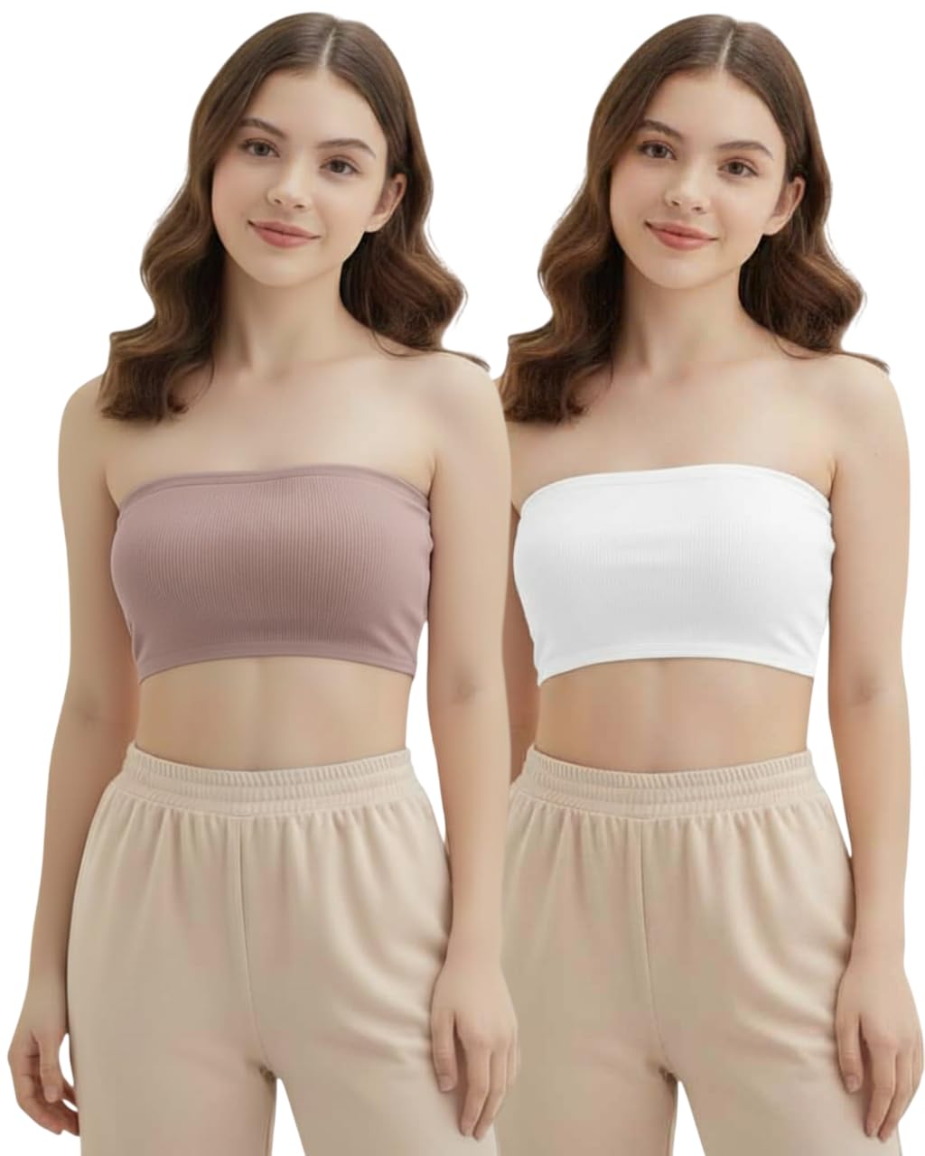 Girl Teenager Tube Bra for Girls||Soft Cotton Beginner Strapless Bra||Non-Wired & Padded Bandeau||Comfortable for School