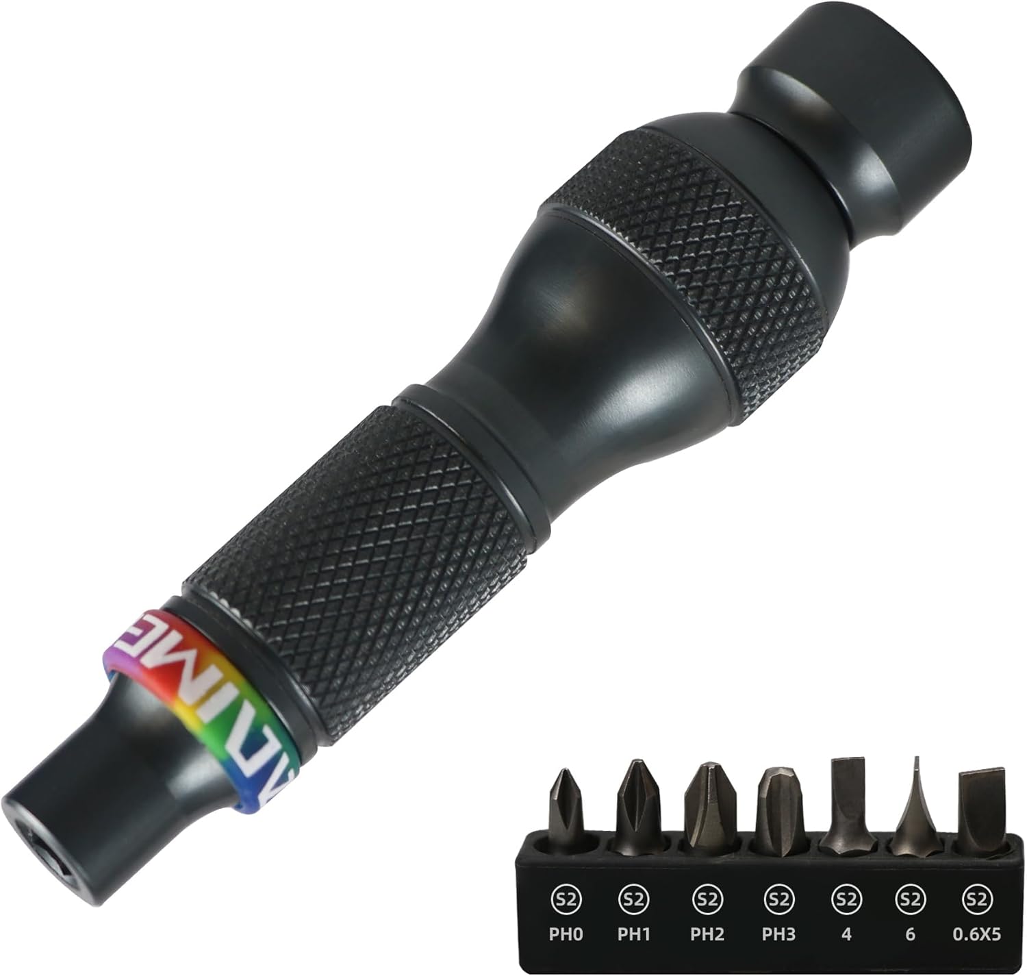 7-in-1 Fidget Screwdriver, Magnetic Self-Locking EDC Tool with Smooth Spinning Handle, for Work & Play.