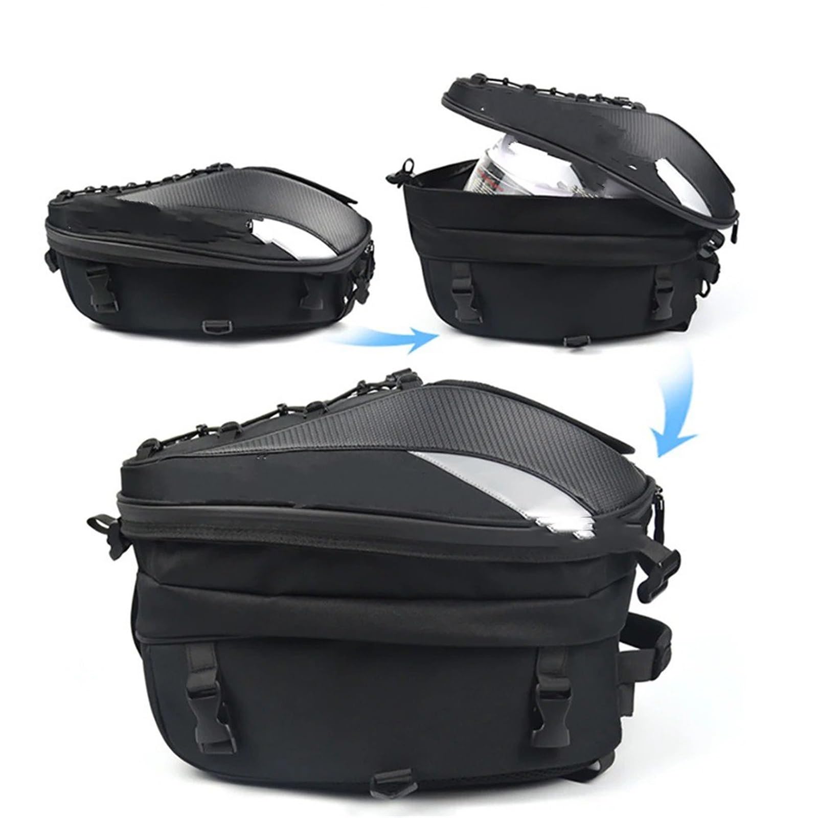 Borsa Laterale Per Moto Borsa Coda Moto Impermeabile Sedile Posteriore Multifunzione Lato Gamba Cadente Pilota Ad Alta Capacità(MC-0102and0105 Gray)