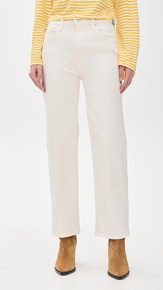 デニム・ジーパン MOTHER 'The Rambler Zip Ankle' jeans White MOTHER Women's The Rambler Zip Ankle Jeans, Cream Puffs, Off