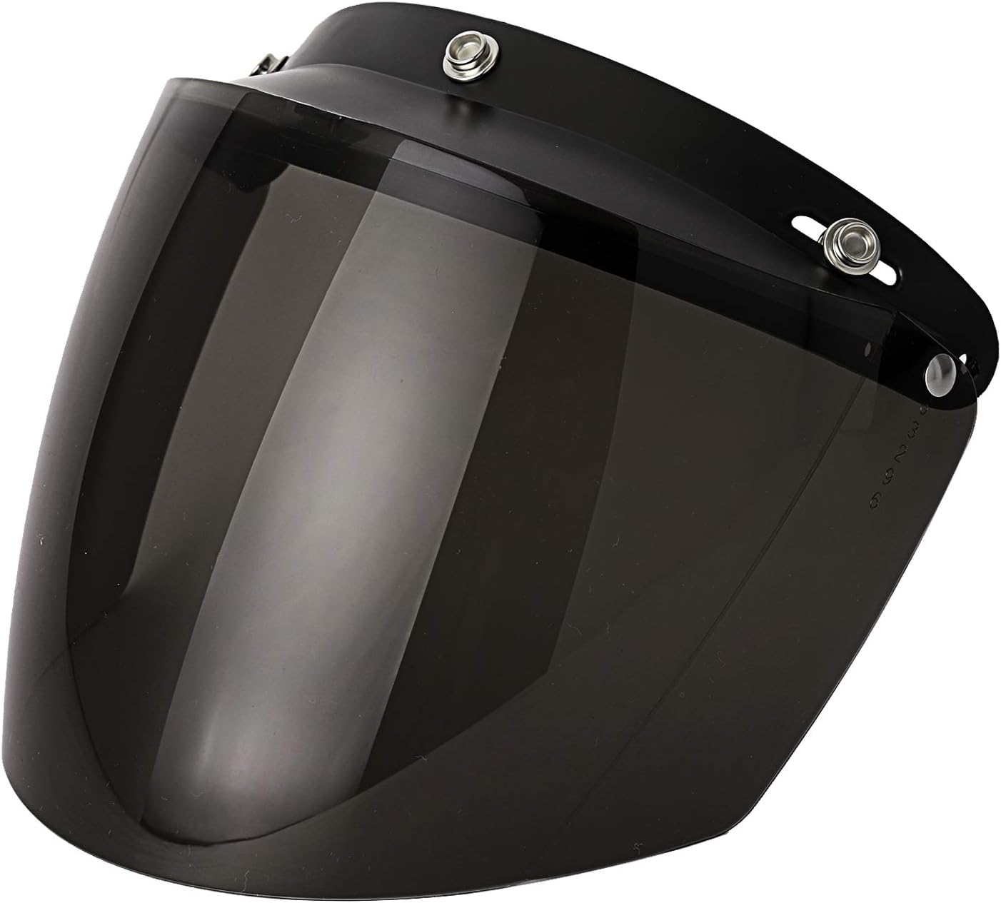 3-Snap Open Face Motorcycle Helmets Flip Up Face Visor Wind Shield Lens (Smoke)