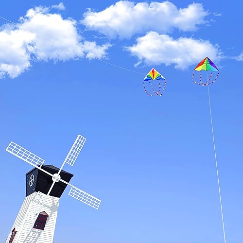 Miniatura 6 de Flying Hoofer Large Rainbow Delta Kite - Single Line Beach Kite for Kids Ages 4-8, 8-12 & Adults - Easy to Fly for Beginners & Toddlers.