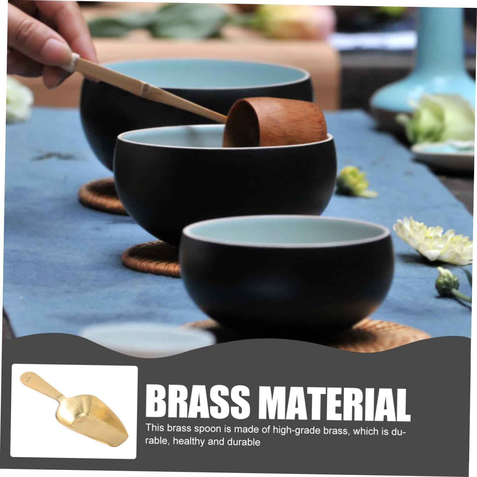 3 Cucharas De Latón Para Café Y Té Utensilios De Cocina Para El Hogar Con Mango De Metal.