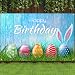 Easter Birthday Backdrop Banner,Spring Holiday Easter Birthday Party Photography Background,Easter Birthday Party Decoration