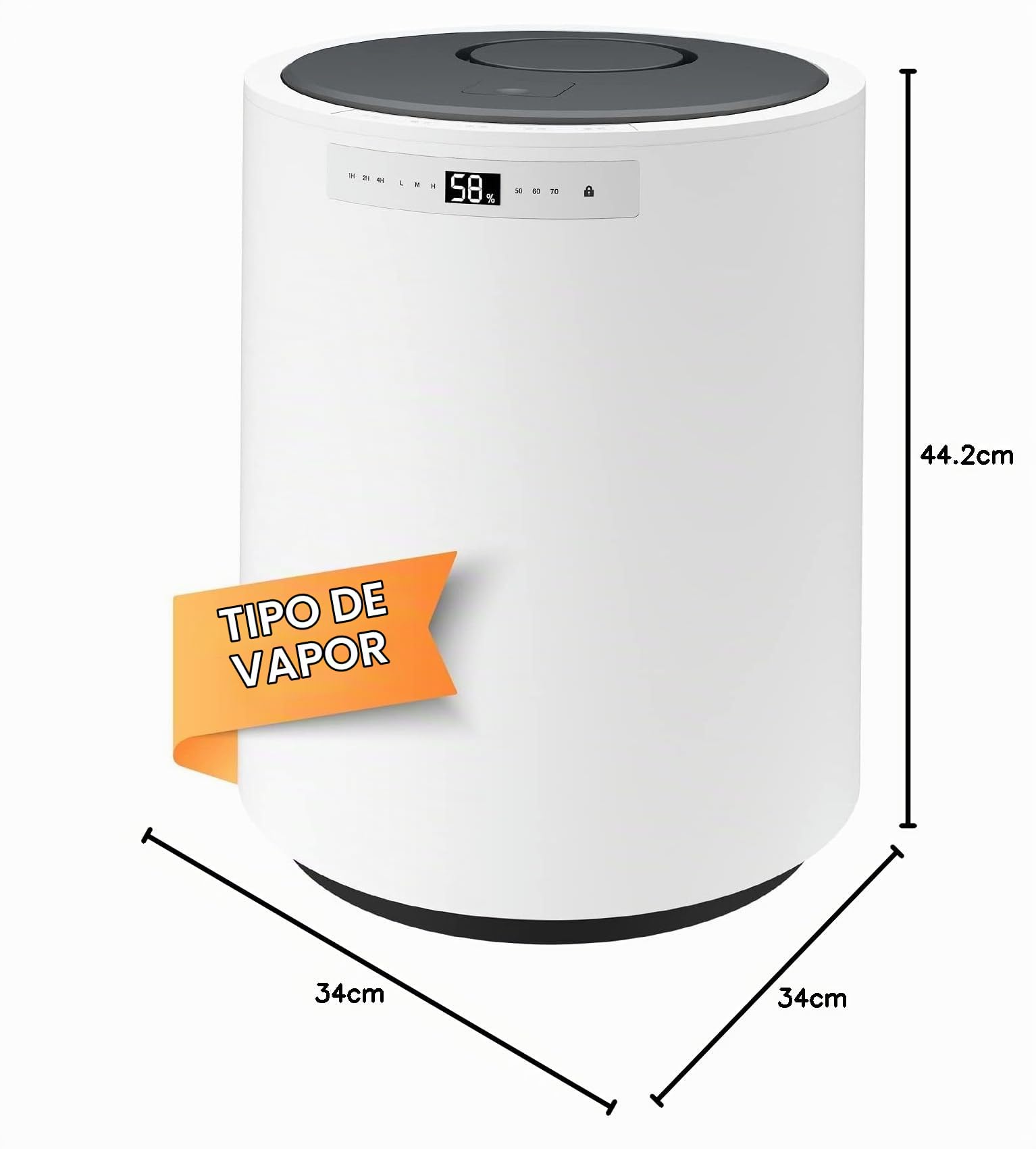 Y&O Humidificador de Aire 10L, Humidificador Bebes de Vapor 100m², Humificador de Sala Antibacteriana en Habitaciones Infantiles, Dormitorios, Oficinas, 400ml/h - 1200ml/h de Niebla, Blanco
