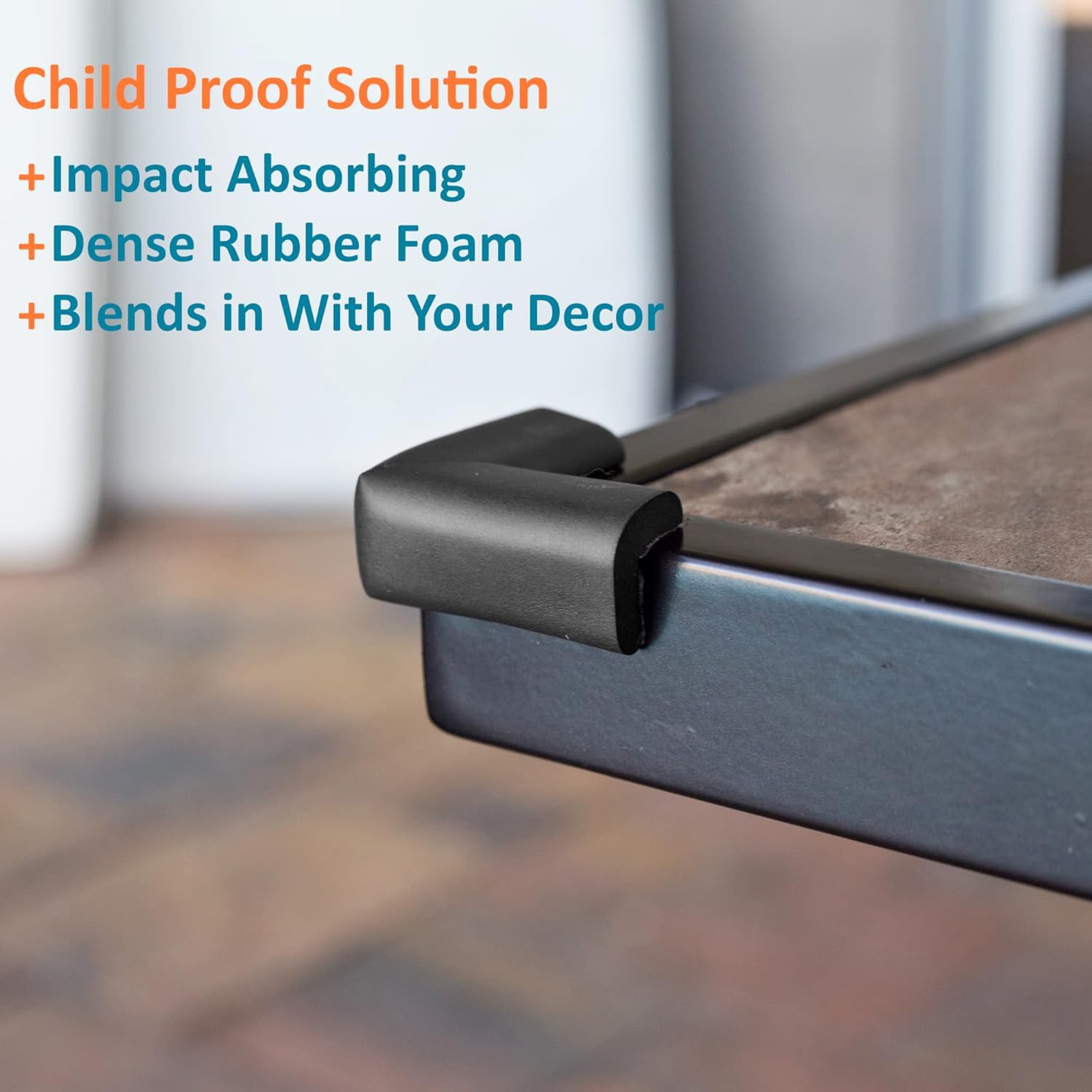 SwissHome 2M Baby Safety Bumper Strip Table Desk Edge Guard with 3M Tape Corner Protector for Children Foam Protection Strip for Furniture Childproofing Essential (Black - 2,Meter) 1