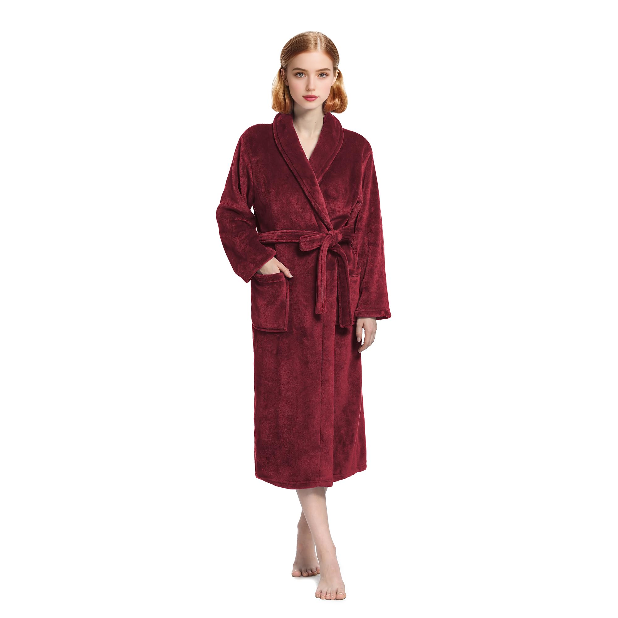 Eonkasp Plush Soft Robes for Women, Premium Fleece Womens Robe Cozy Warm Bathrobe