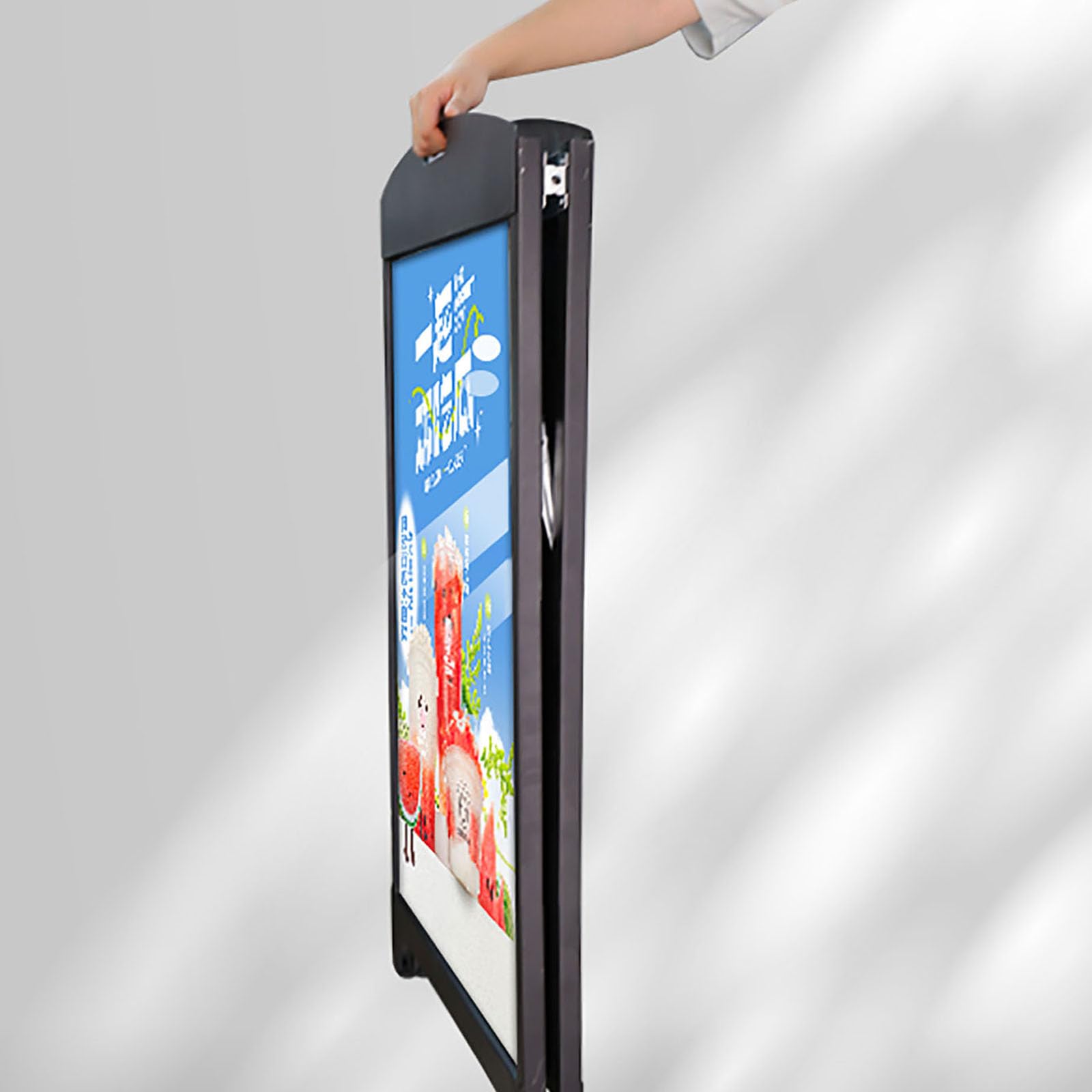 Tablero para carteles de pavimento al aire libre, 60 x 90 cm, marco A, soporte para carteles, soporte para carteles publicitarios, tableros de metal de acero recubierto resistente a la intemperie,