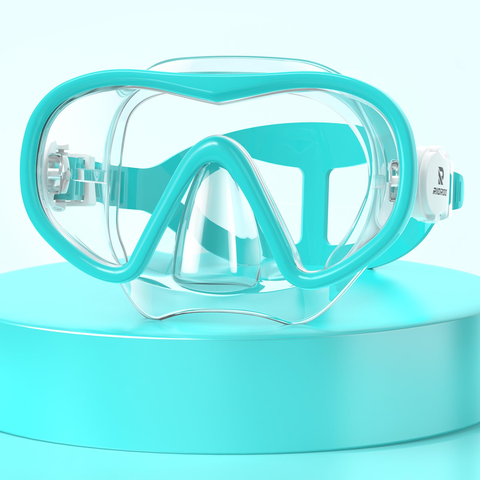 RIOROO Adult Snorkel Mask, Diving Goggles 180° Panoramic View, Anti-Fog, Tempered Glass Lenses, Diving Mask with Nose Cover for Adults and Youth.