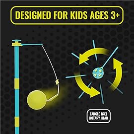 Swingball All Surface Tetherball Tennis Set - Portable Outdoor Game for Kids & Adults - Includes Paddles & Ball - Backyard, Lawn, or Park Active Play - Family Fun, Easy Setup & Storage