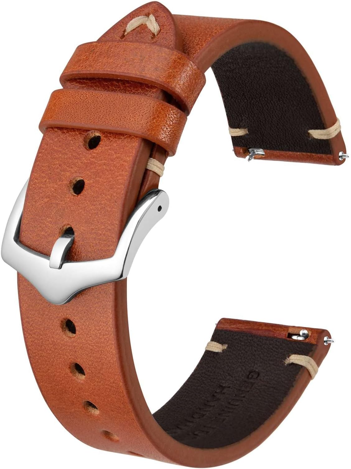 Men's Watch Bands, Hand-Stitched Leather Watch Straps, Quick Release, 18mm 19mm 20mm 21mm 22mm