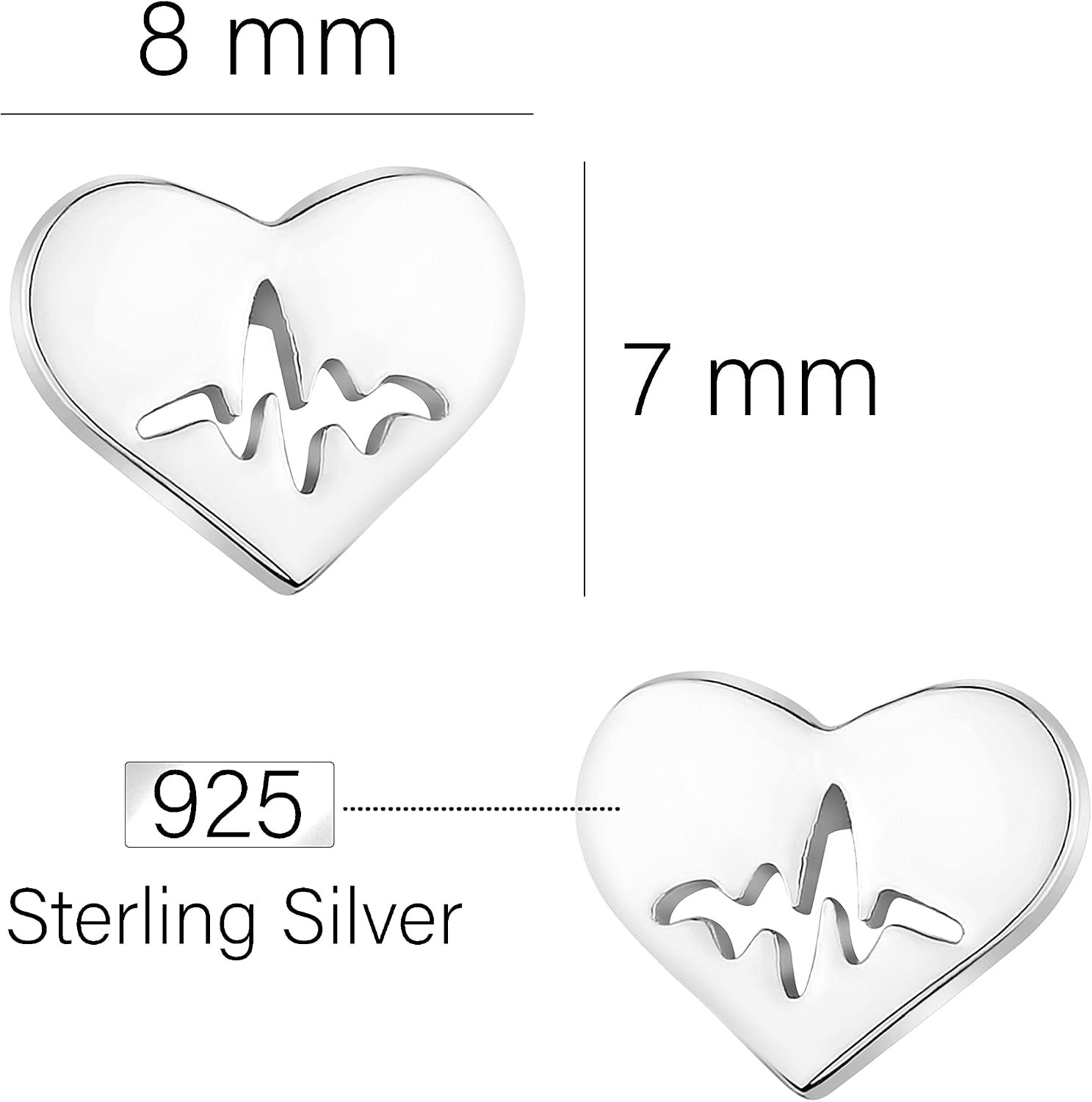 Orecchini Sofia Milani Battito Cardiaco – Argento 925 Placcato Rodio, Ipoallergenici