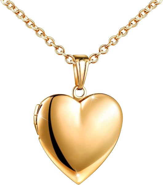 MicVivien Edelstahl Herz Foto Medaillon mit Hinged Design