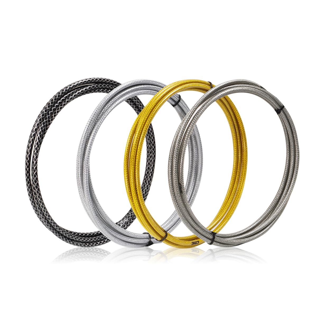 Chooee Lot de 2 câbles de frein Pro pour vélo de route, boîtier de câble de frein revêtu tressé et ligne intérieure en téflon pour vélo de route (noir/or/argent/titane argent)