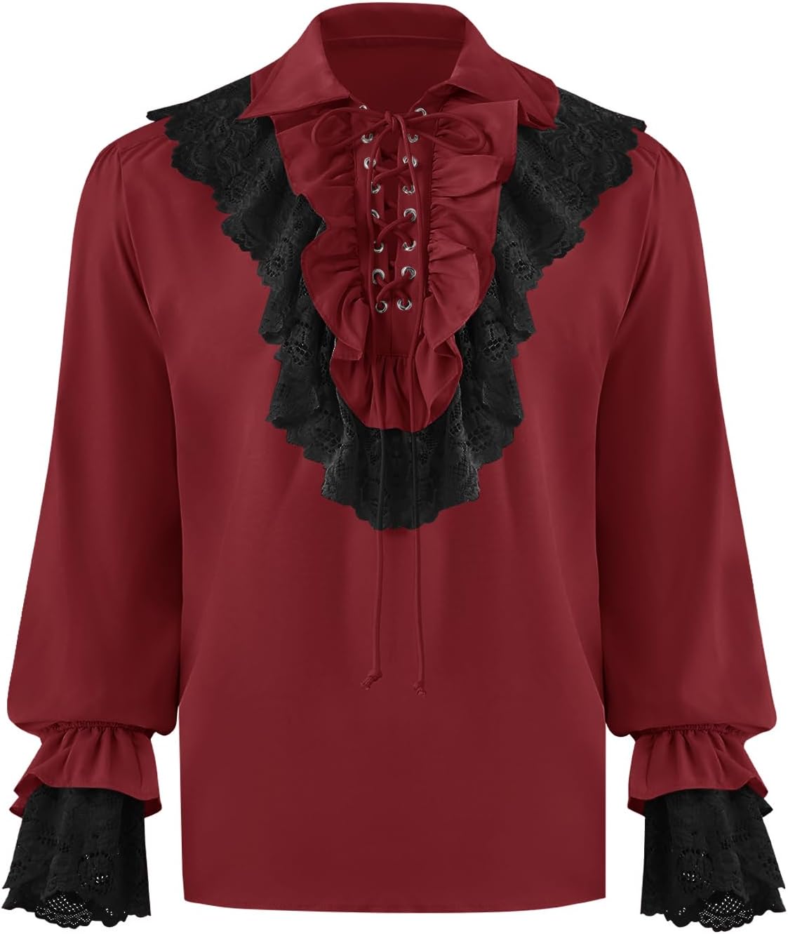 Amazon.com: Runcati Mens Pirate Shirt Ruffle Renaissance Victorian ...