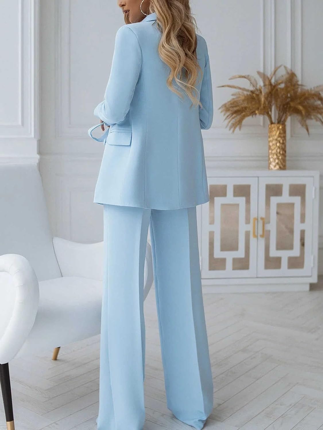 Women's 2-Piece Suit Peak Lapel Double Breasted Jacket Pants Tuxedos for Formal Dinner