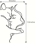 Black Cat Wall Art Decor, Metal Wall Art, Girl and Cat Wall Decoration for Cat Lovers (A)
