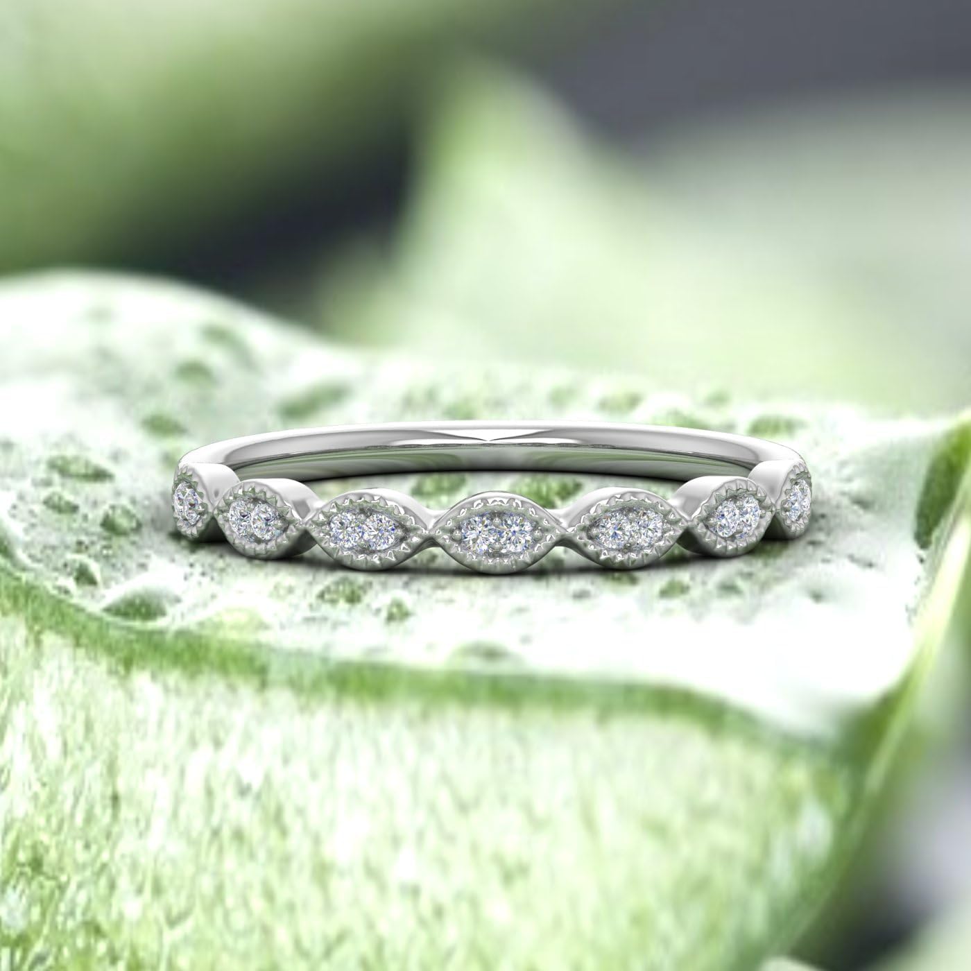 0.04 Carat Anniversary Wedding Band Ring in 10K Solid Gold